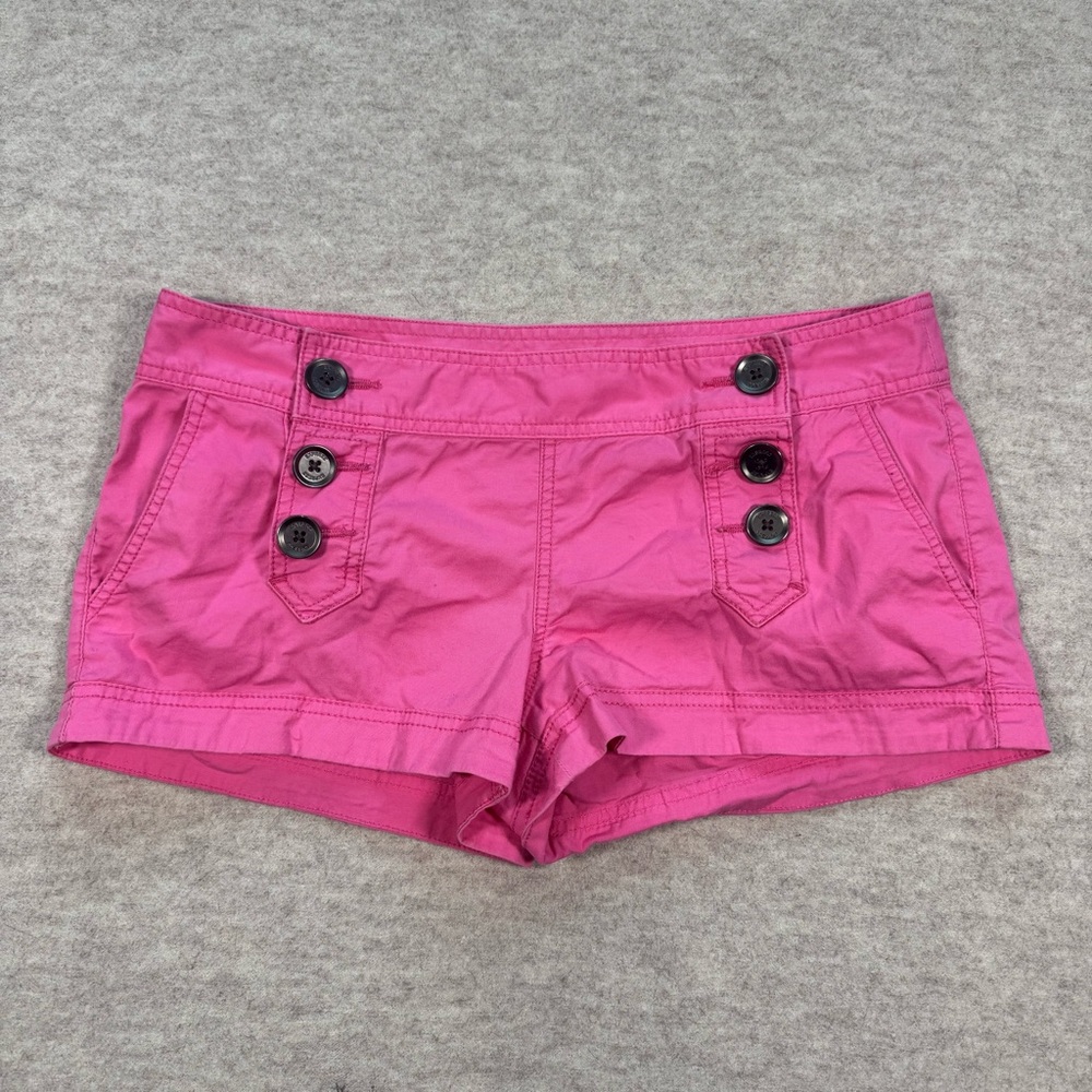 Express Bright Pink Button-Front Jean Shorts